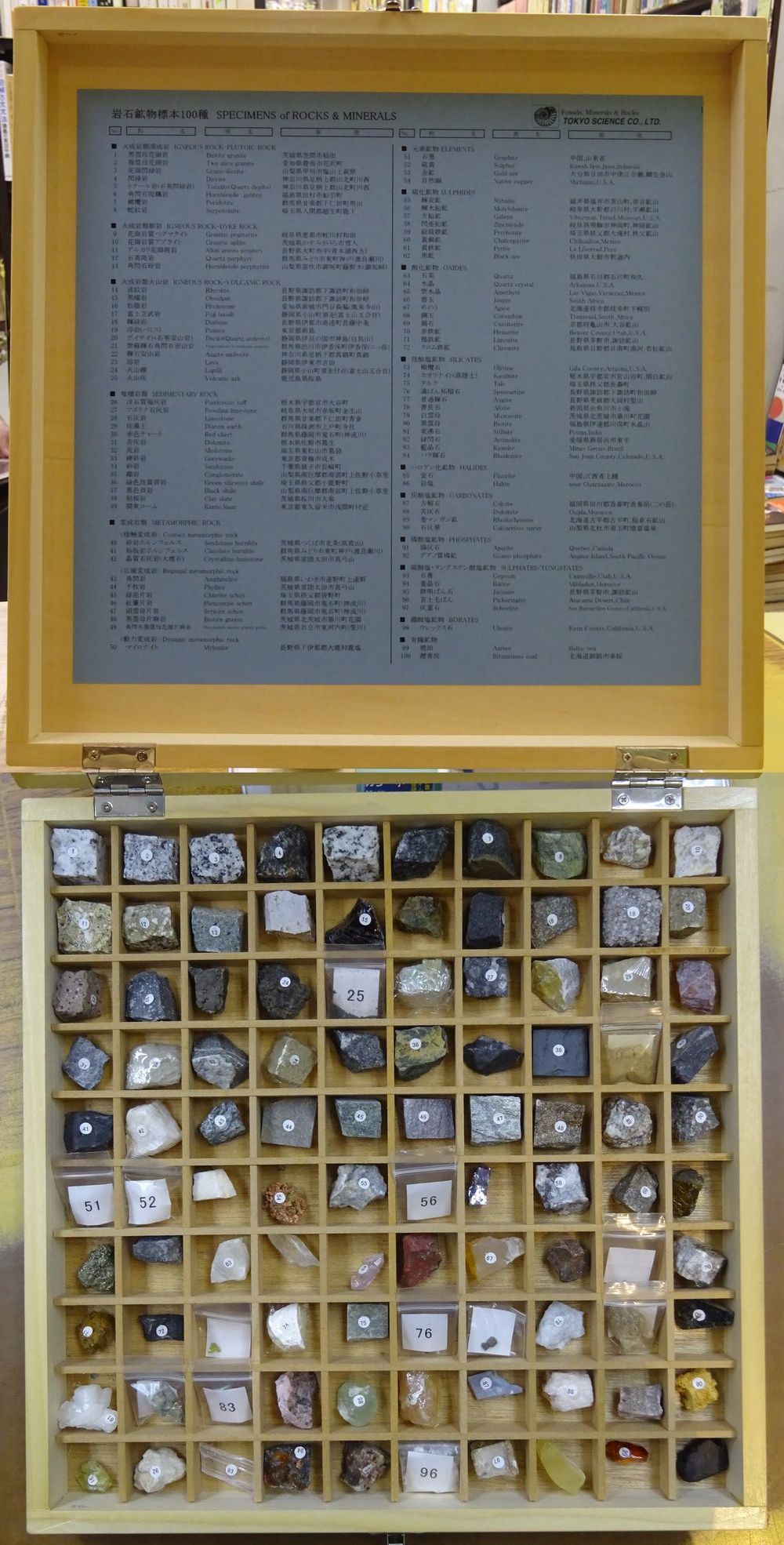 岩石鉱物標本100種